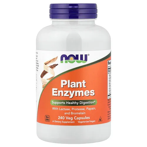 NOW Foods, Enzimas vegetales, 240 cápsulas vegetales