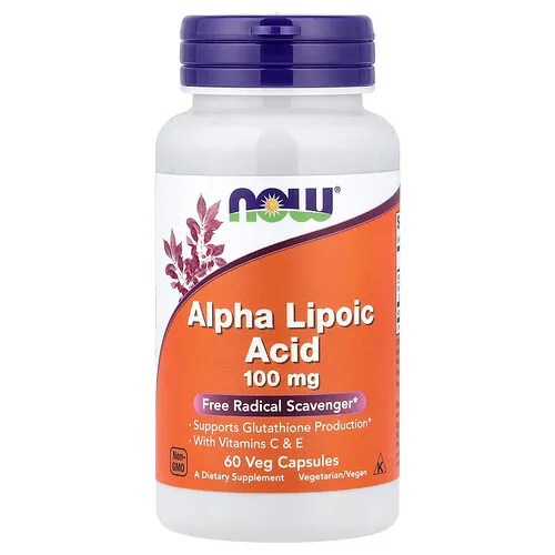 NOW Foods, Ácido alfa-lipoico, 60 mg, 60 cápsulas vegetales