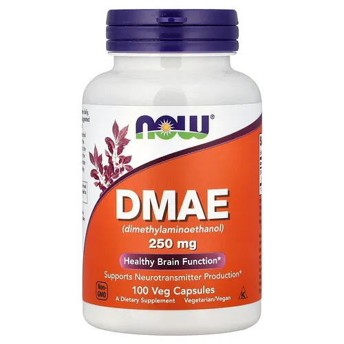 NOW Foods, DMAE, 250 mg, 100 cápsulas vegetales