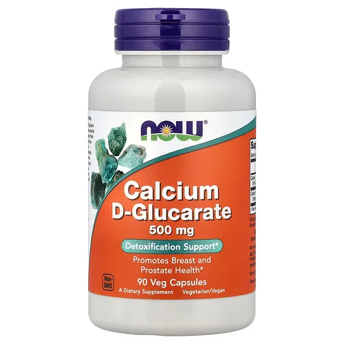 NOW Foods, D-glucarato de calcio, 500 mg, 90 cápsulas vegetales