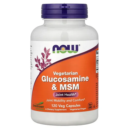 NOW Foods, Glucosamina y MSM para vegetarianos, 120 cápsulas vegetales