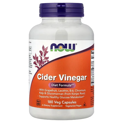 NOW Foods, Vinagre de sidra, 180 cápsulas vegetales