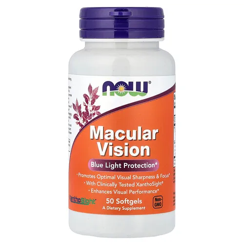 NOW Foods, Visión macular, 50 cápsulas blandas