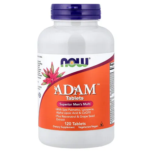 NOW Foods, ADAM™, Suplemento multivitamínico superior para hombres, 120 comprimidos