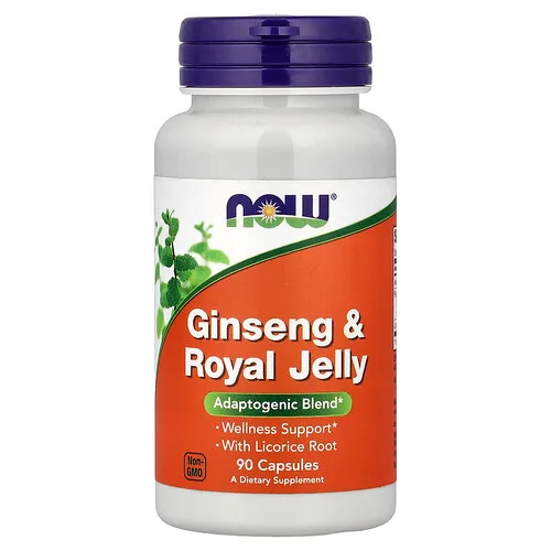 NOW Foods, Ginseng y jalea real, 90 cápsulas