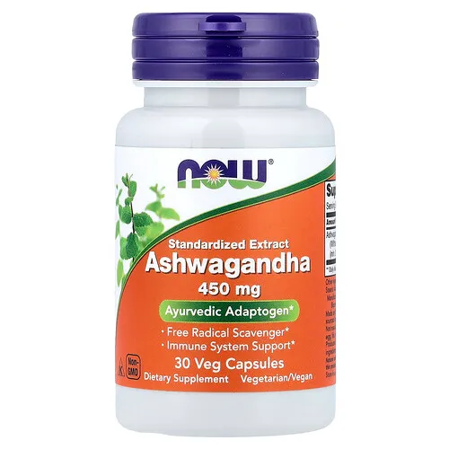 NOW Foods, Ashwagandha, 450 mg, 30 cápsulas vegetales
