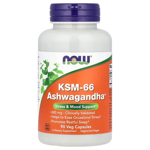 NOW Foods, KSM-66 Ashwagandha®, 600 mg, 90 cápsulas vegetales