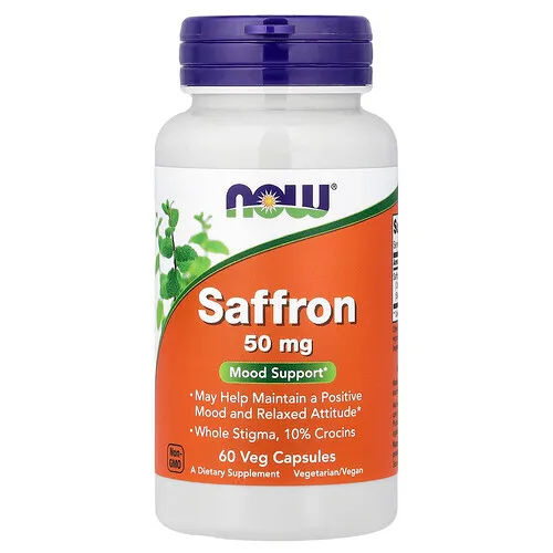 NOW Foods, Azafrán, 50 mg, 60 cápsulas vegetales