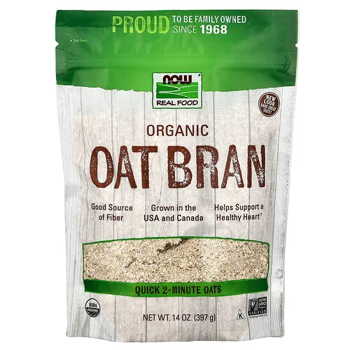 NOW Foods, Real Food, Salvado de avena orgánica, 397 g (14 oz)