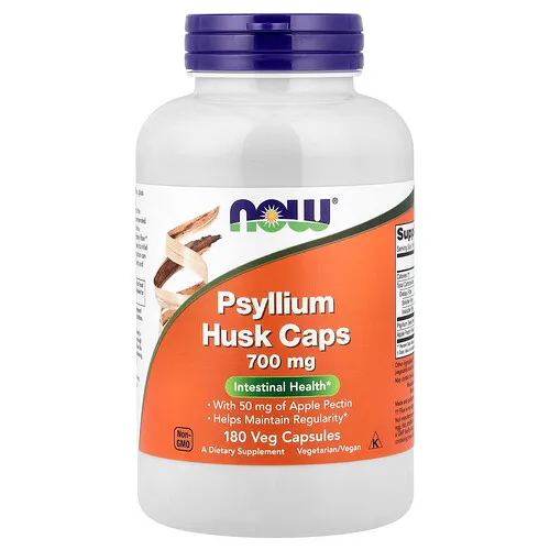 NOW Foods, Cápsulas de cáscara de psilio, 700 mg, 180 cápsulas vegetales