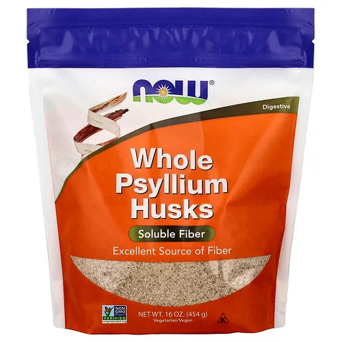 NOW Foods, Cáscaras de psilio enteras, Fibras solubles, 454 g (16 oz)