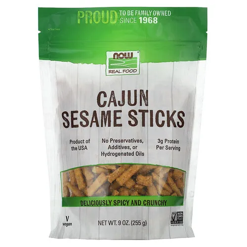 NOW Foods, Palitos de sésamo cajún, 255 g (9 oz)