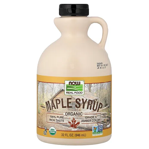 NOW Foods, Real Food, Jarabe de arce orgánico, Grado A, Color ámbar, 946 ml (32 oz. Líq.)