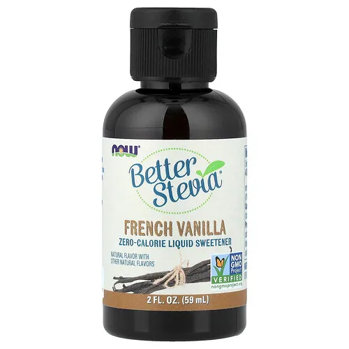 NOW Foods, Better Stevia®, Endulzante líquido sin calorías, Vainilla francesa, 59 ml (2 oz. líq.)
