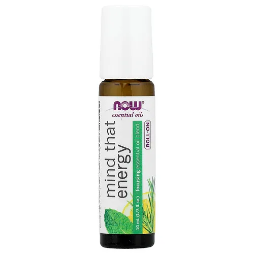 NOW Foods, Aceites esenciales, Roll-on para cuidar la energía, 10 ml (1/3 oz. Líq.)