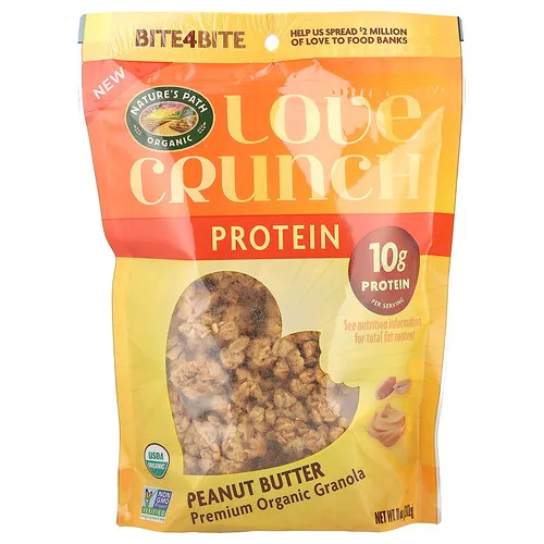 Nature's Path, Love Crunch®, Proteína, Granola orgánica prémium, Mantequilla de maní, 312 g (11 oz)