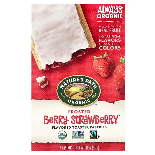Nature's Path, Pastelitos tostados orgánicos, Bayas y fresas heladas, 6 pastelitos, 312 g (11 oz)