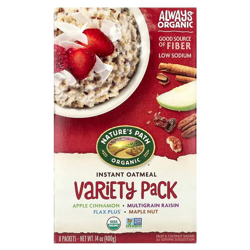 Nature's Path, Avena orgánica instantánea, Paquete variado, 8 paquetes, 400 g (14 oz)