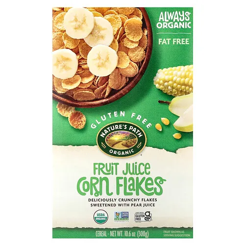 Nature's Path, Cereal de hojuelas de maíz con zumo de frutas orgánicas, 300 g (10,6 oz)