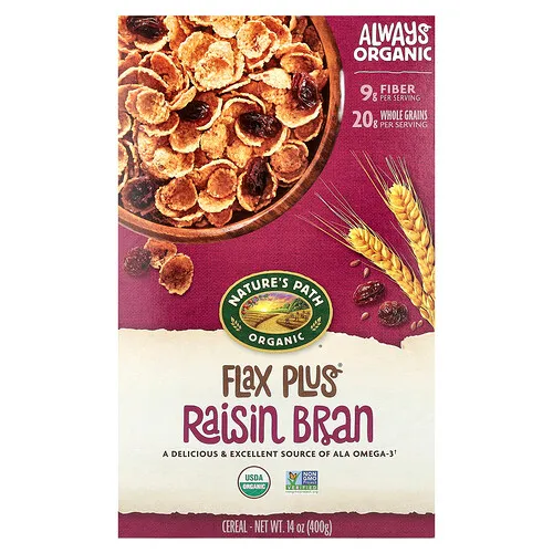 Nature's Path, Cereal orgánico con lino y salvado con pasas de uva, 400 g (14 oz)