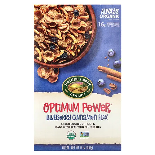 Nature's Path, Cereal orgánico Optimum Power®, Arándano azul, canela y lino, 400 g (14 oz)