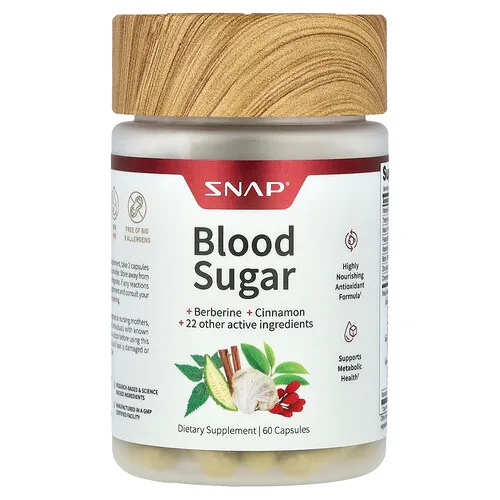 Snap Supplements, Azúcar en la sangre, 60 cápsulas