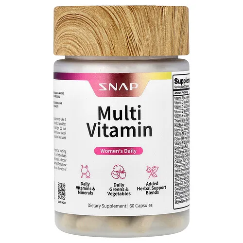 Snap Supplements, Suplemento multivitamínico de uso diario para mujeres, 60 cápsulas