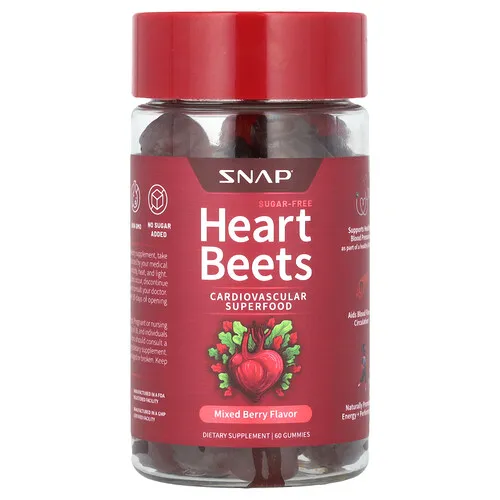 Snap Supplements, Corazón de remolacha, Bayas mixtas, 60 gomitas