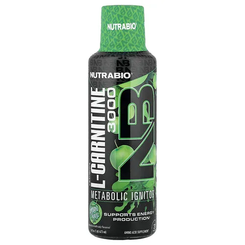 NutraBio, LeanShots, L-carnitina 3000, Manzana verde, 473 ml (16 oz. líq.)