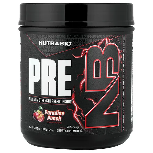 NutraBio, PRE-Entrenamiento, Ponche paradisíaco, 621 g (1,37 lb)