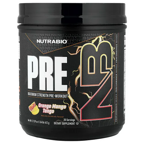 NutraBio, PREEntrenamiento, Tango de naranja y mango, 612 g (1,34 lb)