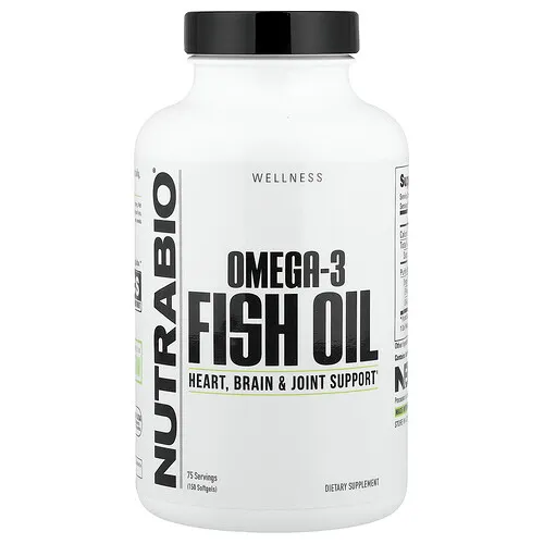 NutraBio, Aceite de pescado con omega-3, 150 cápsulas blandas (1000 mg por cápsula blanda)