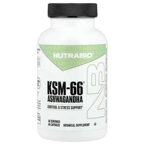 NutraBio, KSM-66®, Ashwagandha, 60 cápsulas (600 mg por cápsula)