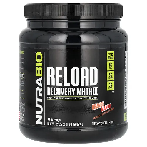 NutraBio, Reload Recovery Matrix, Naranja y mango, 829 g (1,83 lb)
