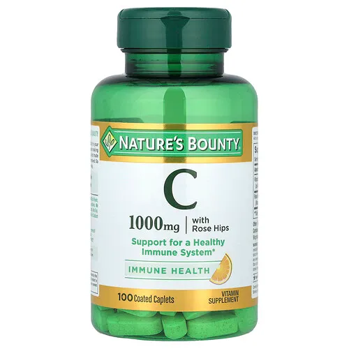 Nature's Bounty, Vitamina C con rosa mosqueta, 100 comprimidos oblongos recubiertos