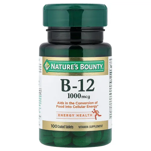 Nature's Bounty, Vitamina B12, 1000 mcg, 100 comprimidos recubiertos