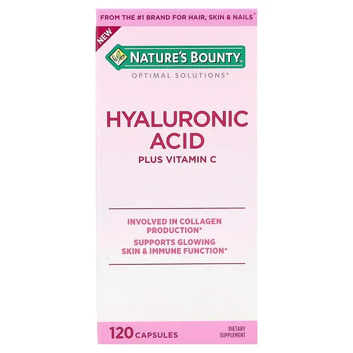 Nature's Bounty, Optimal Solutions®, Ácido hialurónico más vitamina C, 120 cápsulas