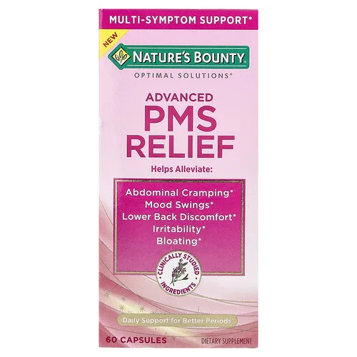 Nature's Bounty, Optimal Solutions®, Alivio avanzado del síndrome premenstrual, 60 cápsulas