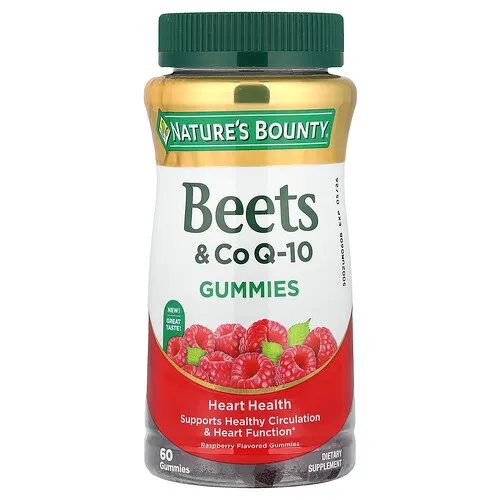 Nature's Bounty, Gomitas de remolacha y CoQ-10, Frambuesa, 60 gomitas