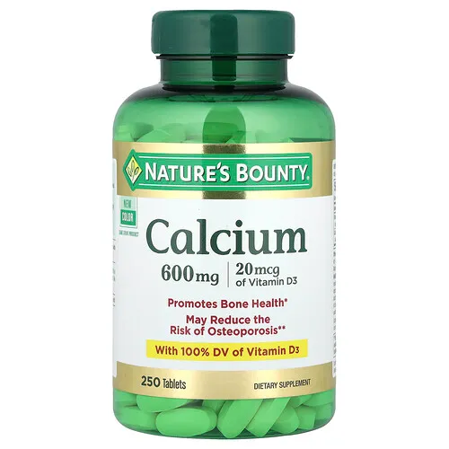 Nature's Bounty, Calcio 600 con Vitamina D3, 250 Tabletas