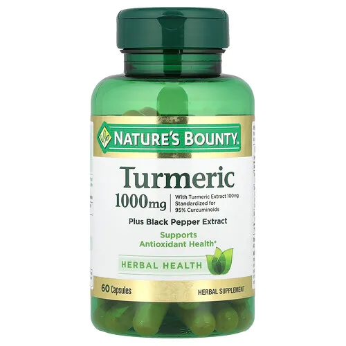 Nature's Bounty, Extracto de cúrcuma y pimienta negra, 1000 mg, 60 cápsulas