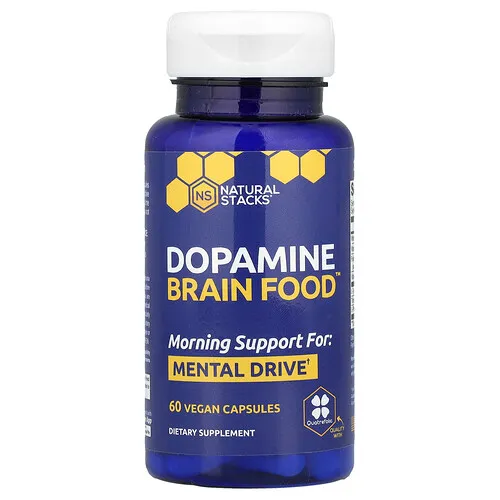 Natural Stacks, Dopamine Brain Food™, Suplemento con para favorecer la energía mental, 60 cápsulas veganas