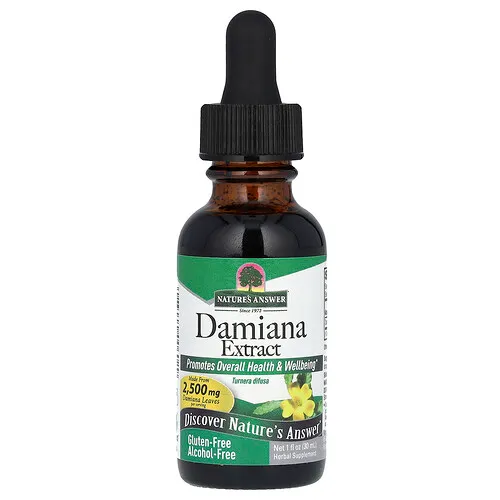 Nature's Answer, Extracto de damiana, Sin alcohol, 2500 mg, 30 ml (1 oz. líq.)
