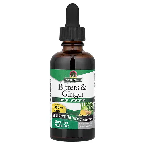 Nature's Answer, Suplemento amargo y jengibre, Sin alcohol, 60 ml (2 oz. líq.)
