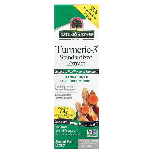 Nature's Answer, Turmeric-3®, Sin alcohol, 200 mg, 30 ml (1 oz. líq.)