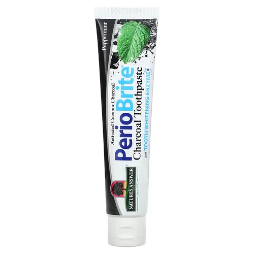 Nature's Answer, Pasta dental con carbón vegetal PerioBrite, Menta`` 113,4 g (4 oz)
