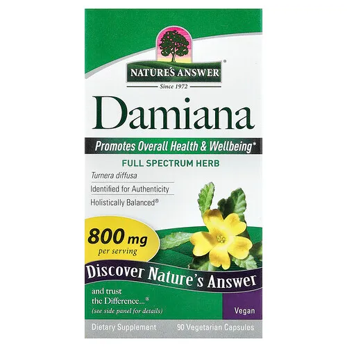 Nature's Answer, Damiana, 90 cápsulas vegetales (400 mg por cápsula)