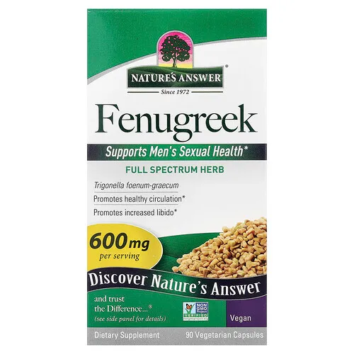Nature's Answer, Fenogreco, 600 mg, 90 cápsulas vegetales