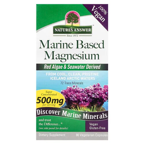 Nature's Answer, Magnesio de origen marino, 90 cápsulas vegetales