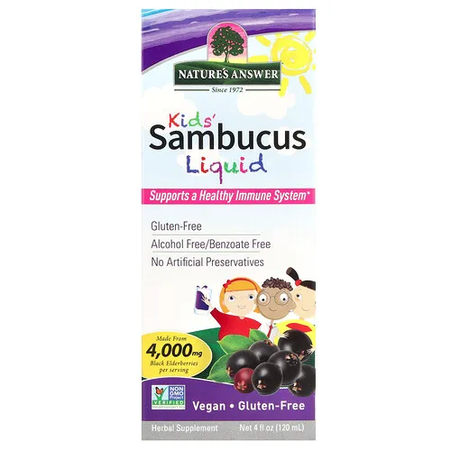 Nature's Answer, Fórmula para niños Sambucus, 4000 mg, 120 ml (4 oz. Líq.)